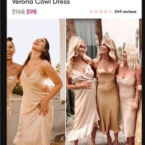 Elegant Cream Cowl Dress - Champagne color